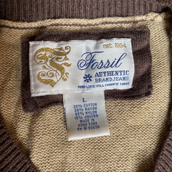 Floral Button Sweater Cardigan Fossil Pink Flowers Brown Top - Picture 7 of 8